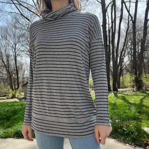 oversized striped long sleeve top